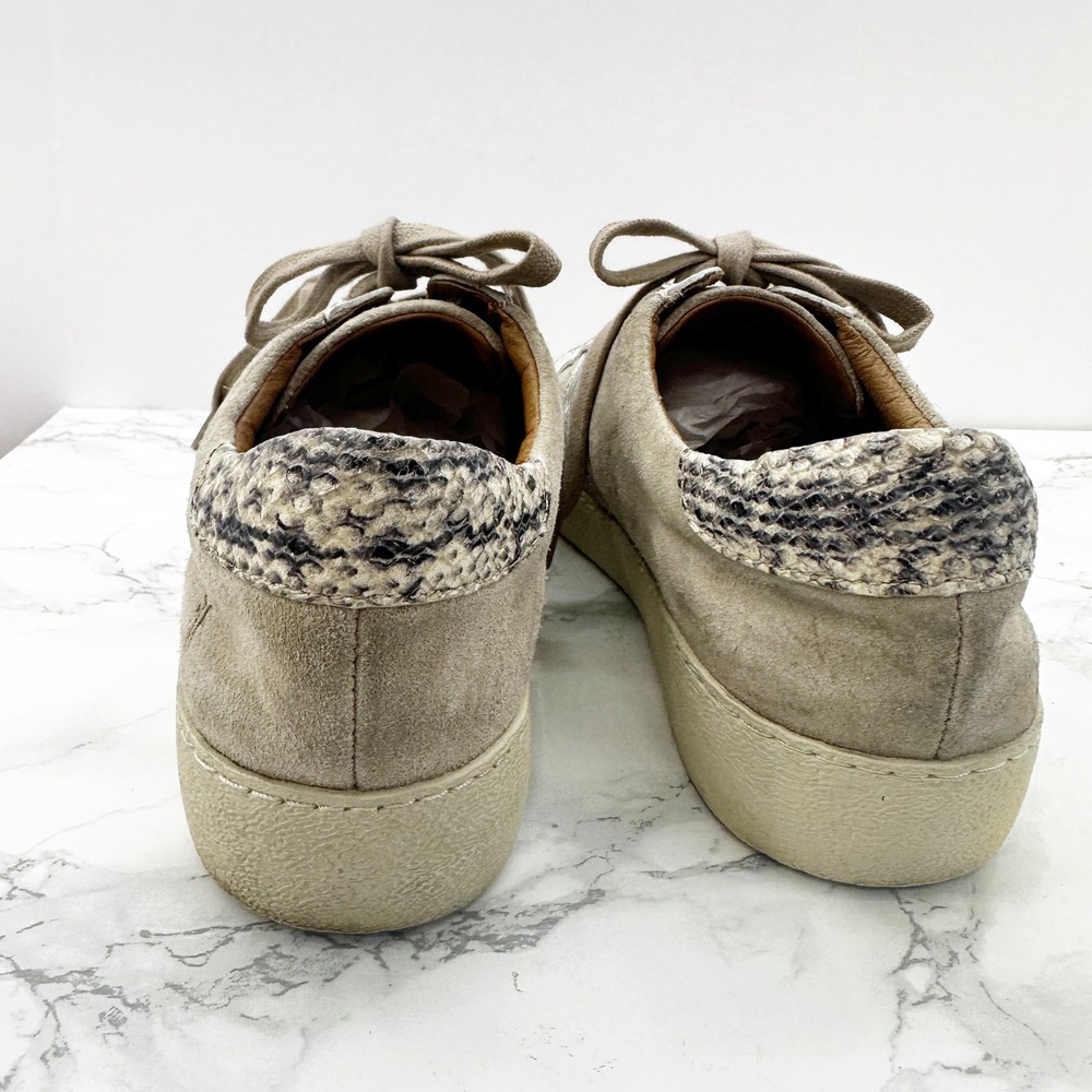 Frye Webster‎ Womens 10 Suede Snakeskin Metallic Low Top Sneaker - Picture 3 of 7